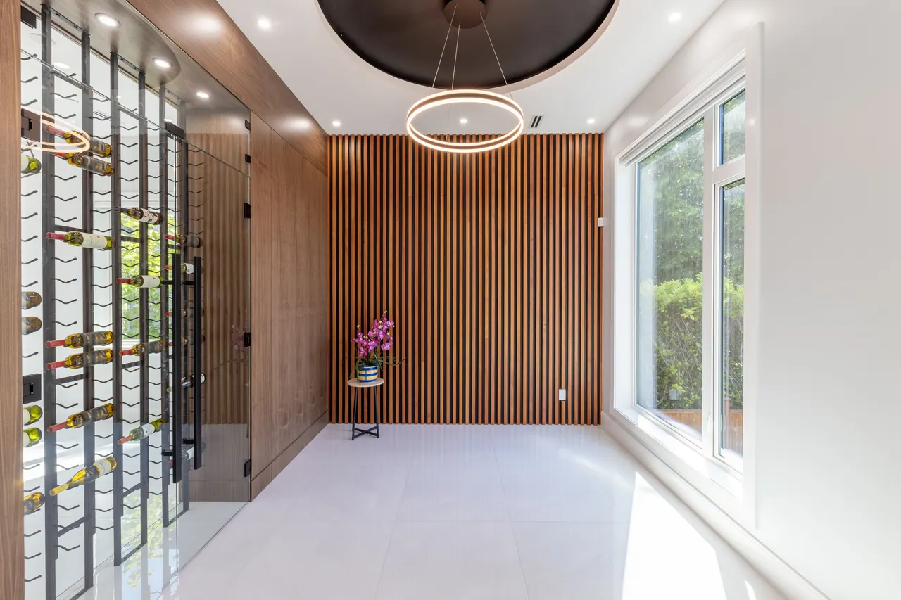 Walnut-panelled room at Mayfair Ave