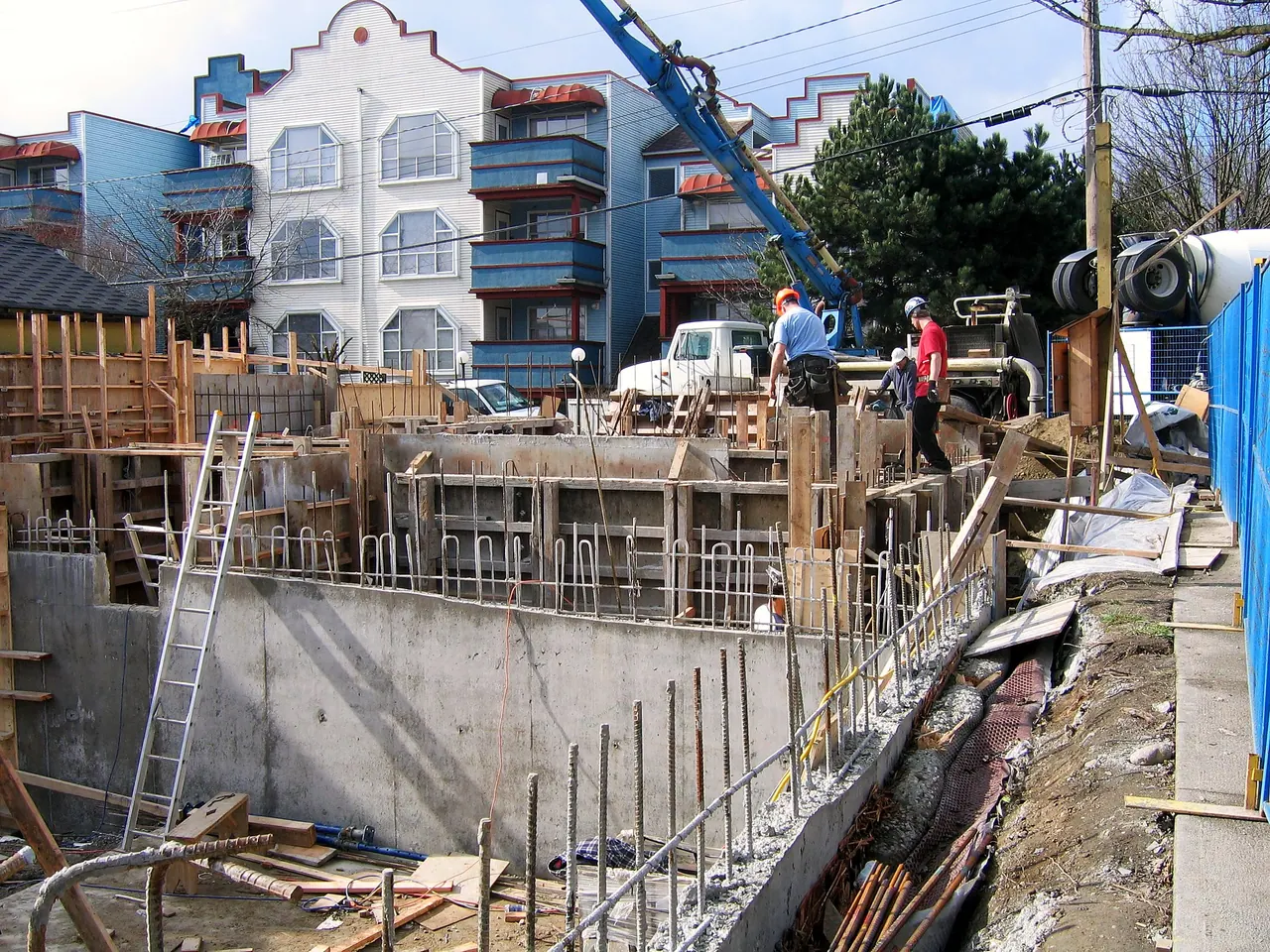 Foundation walls being formed
